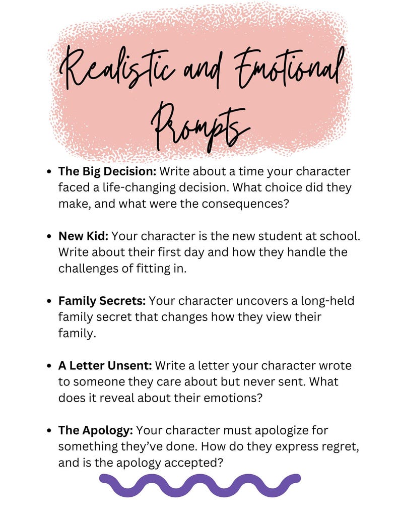 50 Creative Writing Prompts for High Schoolers - Etsy