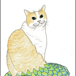 Meowmaid, cat mermaid 8x10&quot; Print