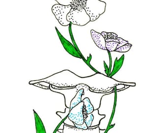 Spine Sacrum and Chakra Flowers 8x10" Print