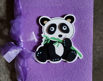 Panda Purple Sparkle Journal - Blank Unlined Pages to Journal or Sketch - Children's Mission Project