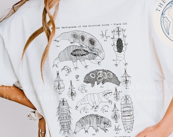Tardigrade Anatomical Illustration Cotton T-Shirt | Vintage Water Bear Graphic Tee