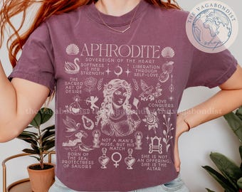 T-shirt féministe de la déesse Aphrodite | Cadeau Vénus pour elle | Art de la mythologie grecque