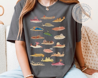 Vintage Nudibranch Cotton T-Shirt | Scuba Diver Gift | Sea Slug Art