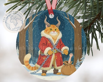 Krampuss Christmas Ornament | Winter Solstice Cat Ornament | Krampus Yule Decor
