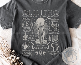 Lilith Feminist Tshirt | Witchcraft Dark Academia Comfort Colors Shirt