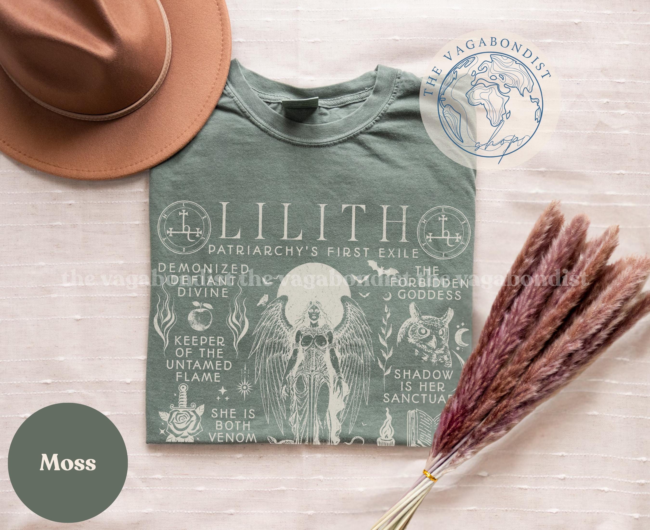 Lilith Color Lilith Feminist Tshirt | Witchcraft Dark Academia Comfort Colors Shirt ...