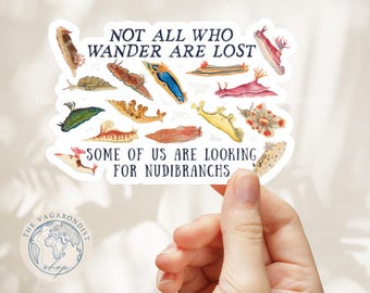 Nudibranch Sticker | Funny Sea Slug Gift | Vinyl Waterproof Stickers