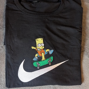 Bart Simpson geborduurd T-shirt – Streetwear Cartoon T-shirt