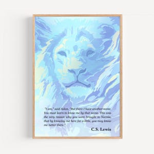 Cita de Aslan de Las Crónicas de Narnia de CS Lewis, arte de pared en tonos pastel de Narnia, regalo para amantes de los libros y las películas.