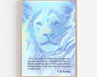 Citação de Aslan de As Crônicas de Nárnia, de CS Lewis, arte de parede em pastel de Nárnia, presente para amantes de livros e filmes