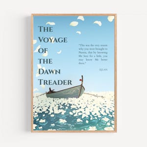 Poster Narnia by CS Lewis with Aslan quote, barge and ocean decor
