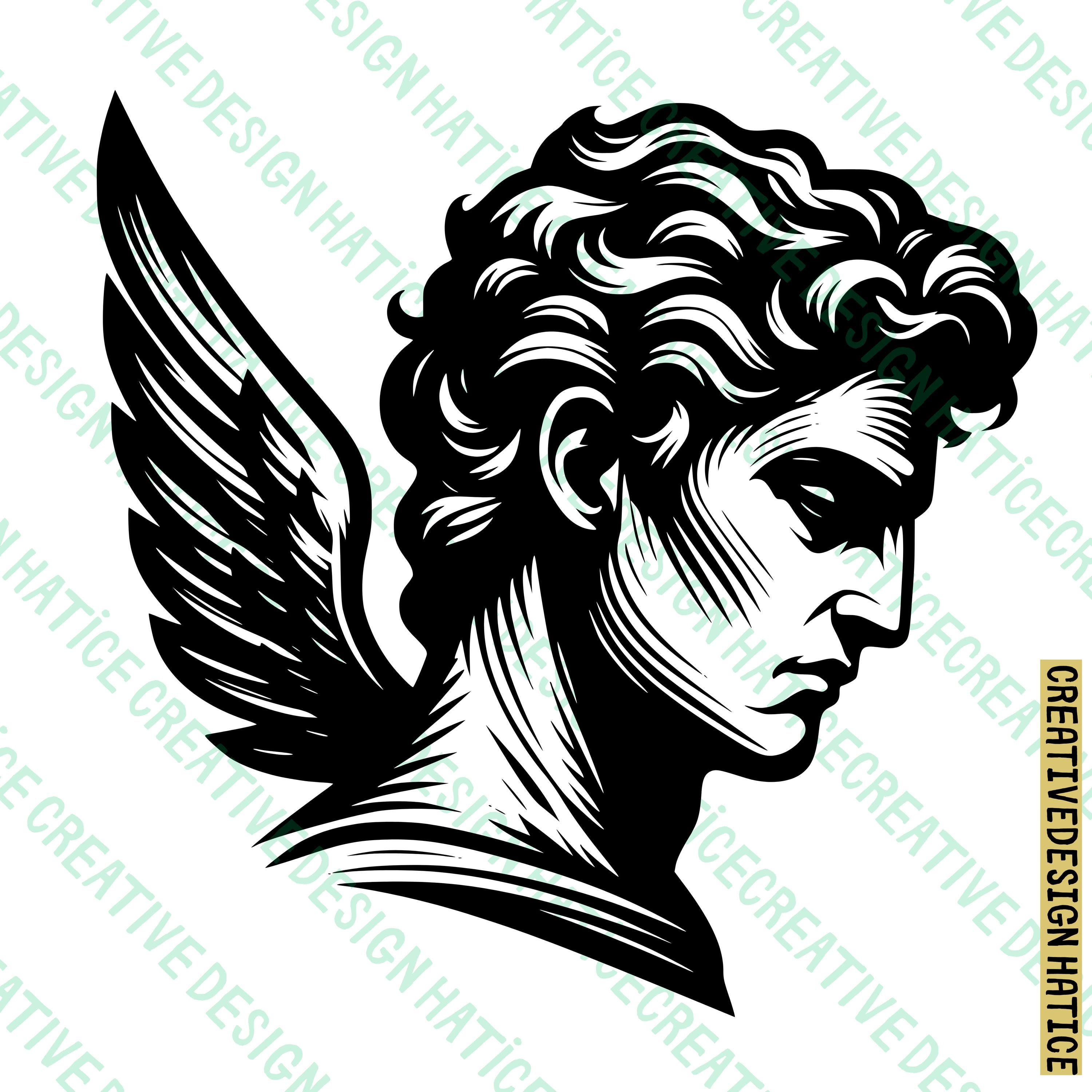 Archangel Michael Angel SVG, Michael Clipart, Hand Drawn Arch Angel ...