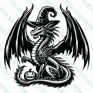 Halloween Dragon Svg, Dragon Design Dxf, Halloween Animal Png, Dragon Design With Halloween By Print, Gift For Design Lover, Halloween Dxf,