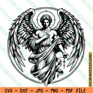 Arcangelo Gabriele SVG, Clipart di Gabriele, Illustrazione vettoriale a tema Arcangelo Gabriele disegnata a mano, Clipart di Arcangelo Gabriele, Download immediato