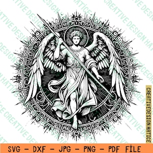 Archangel Gabriel SVG, Gabriel Clipart, Hand Drawn Archangel Gabriel Theme Vector Illustration, Archangel Gabriel Clipart, Instant Download