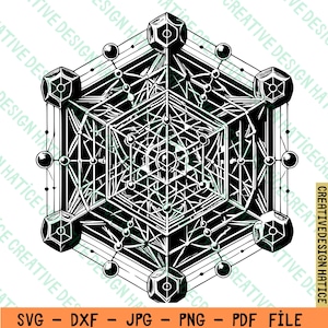 Metatrons Würfel SVG, Meditation Design SVG Clipart, Heilige Geometrie SVG, Metatrons Würfel Clipart, Metatrons Würfel schneidbar, Cricut Cut-Datei