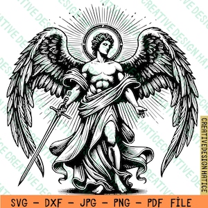 Archangel Gabriel SVG, Gabriel Clipart, Hand Drawn Archangel Gabriel Theme Vector Illustration, Archangel Gabriel Clipart, Instant Download