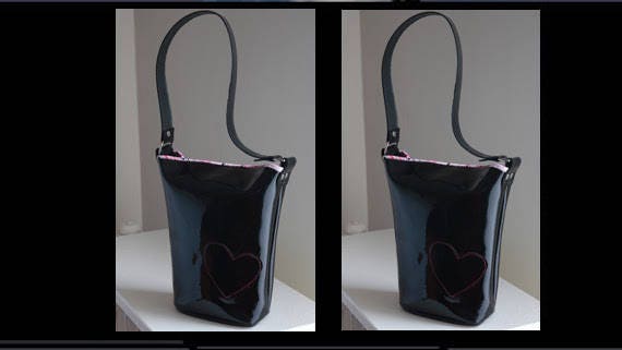 patent leather bucket bag