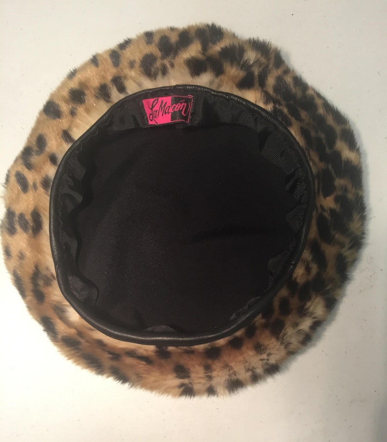 Faux Fur Beret Cheetah Print Fuzzy Hat image 4