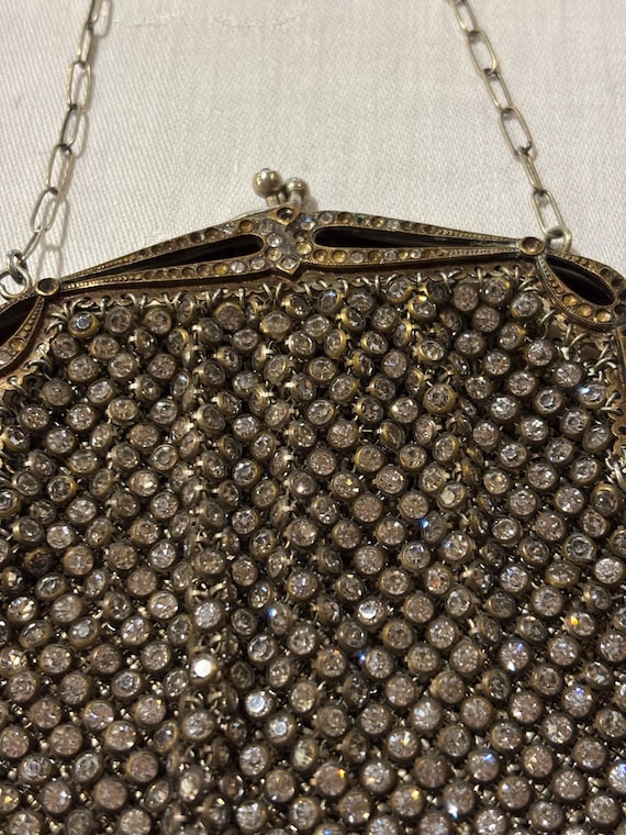 Antique RhinestoneFlapper Purse - image 2