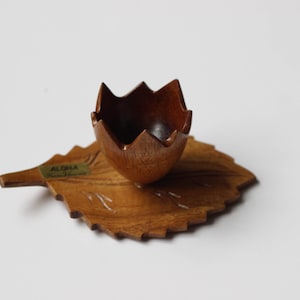 Vintage Hawaiian Wood Flower Cup