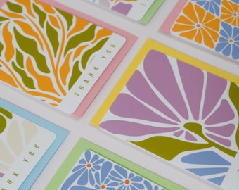 Set of 6 Handmade blank greeting cards with envelopes
