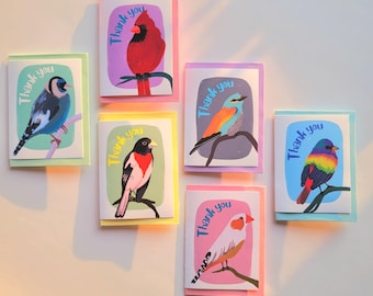 Set of 6 Handmade blank greeting cards with envelopes