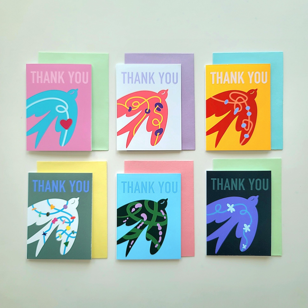 Set of 6 Handmade Blank Greeting Cards With Envelopes - Etsy