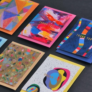 Set of 6 Handmade Mini blank greeting cards with envelopes