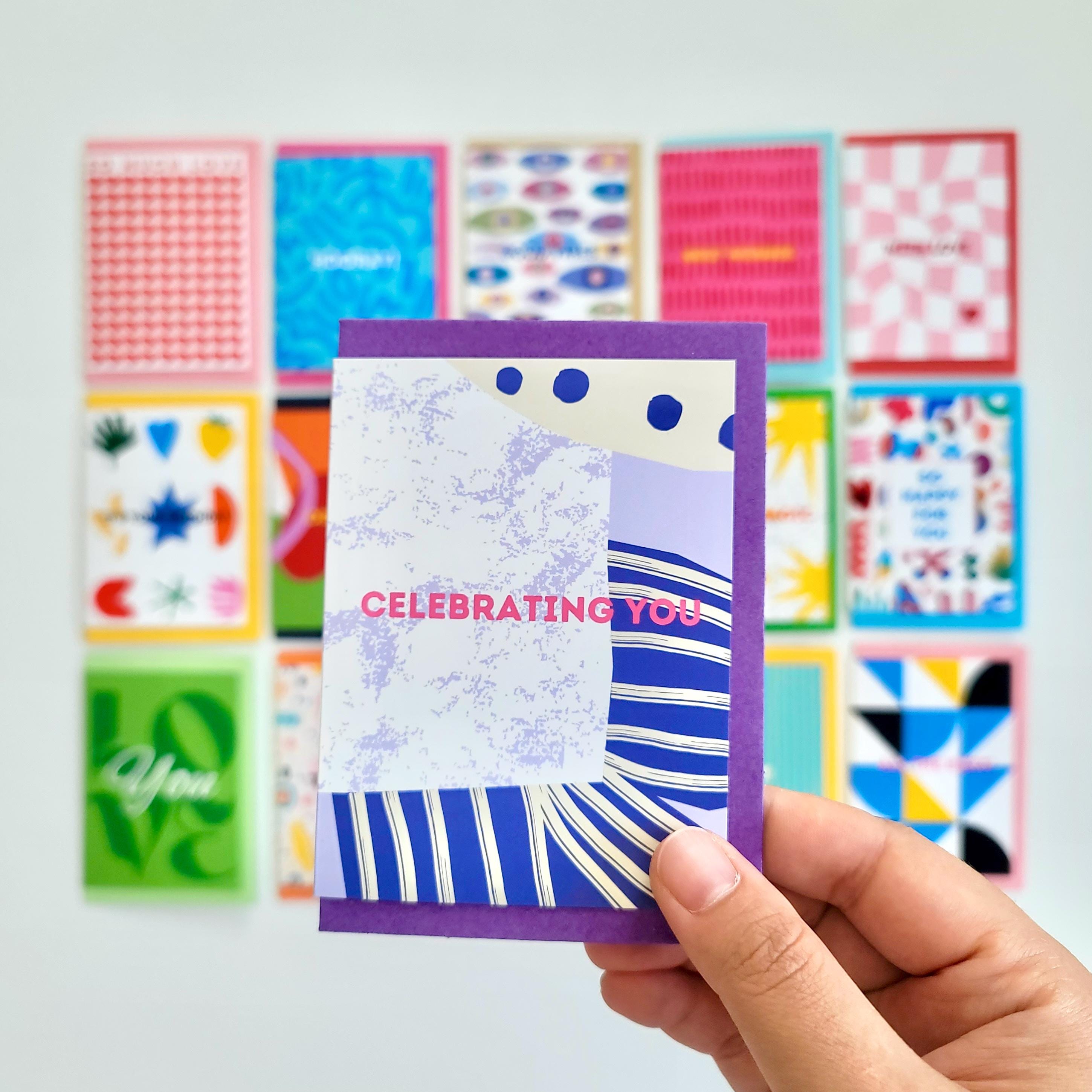 Handmade Colorful Greeting Card Set, Blank Inside (set of 15) - Etsy