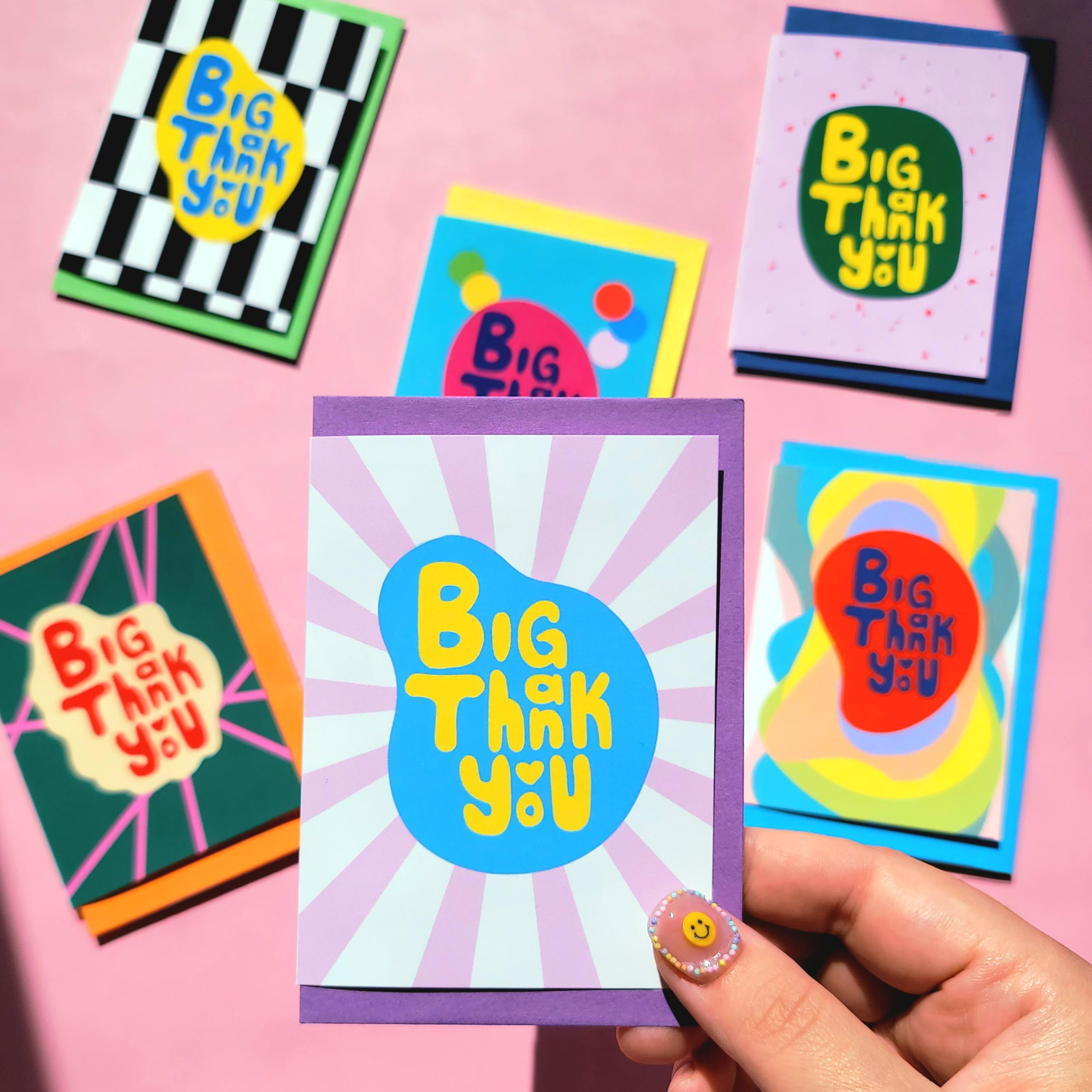 Set of 6 Handmade Mini blank greeting cards with envelopes