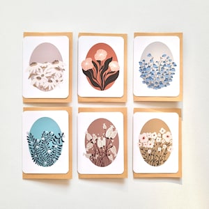 Ensemble de cartes de correspondance florales faites main : art floral pastel, papeterie vierge