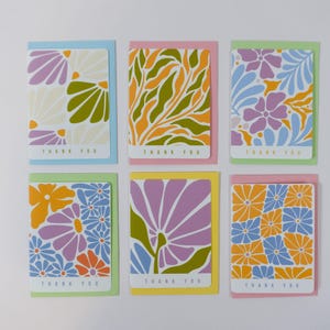 Set of 6 Handmade Mini blank greeting cards with envelopes