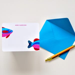 Personalisiertes Briefpapier-Set, moderne bunte Karte mit Umschlägen