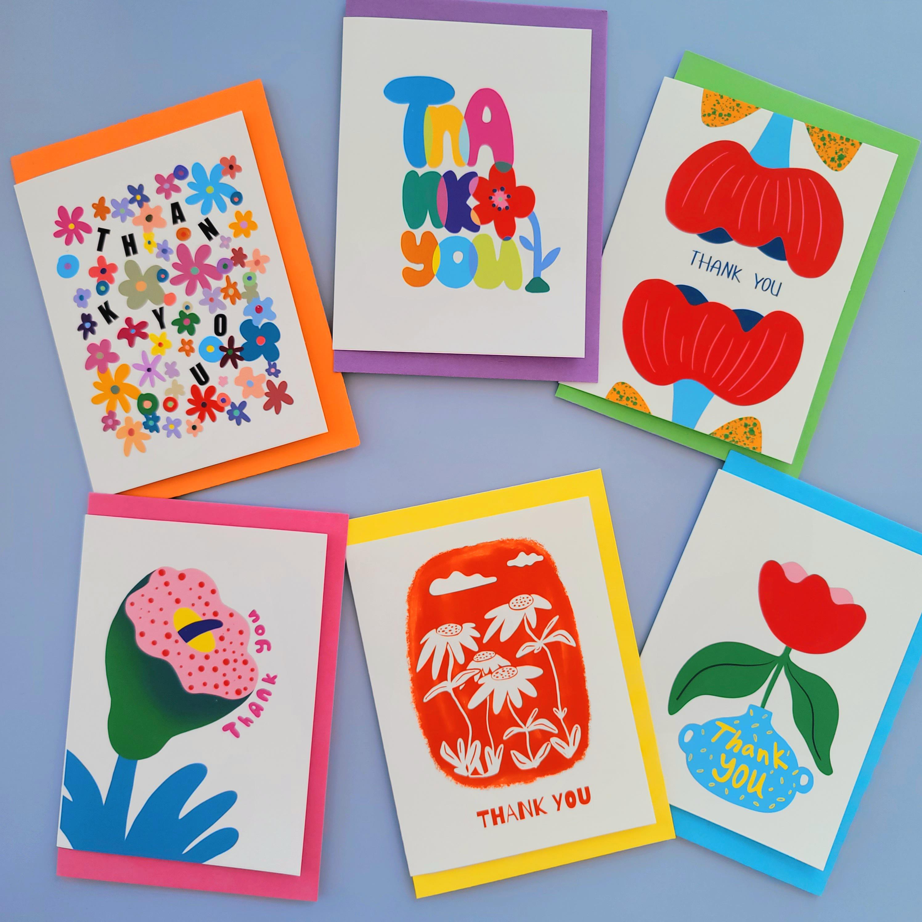 Set of 6 Handmade Blank Greeting Cards With Envelopes - Etsy