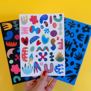 A Matte laminated Abstract Vinyl Sticker Sheet with variants