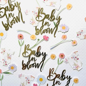 Wildflower paper confetti 50 pieces baby in bloom shower decoration pastel meadow flowers