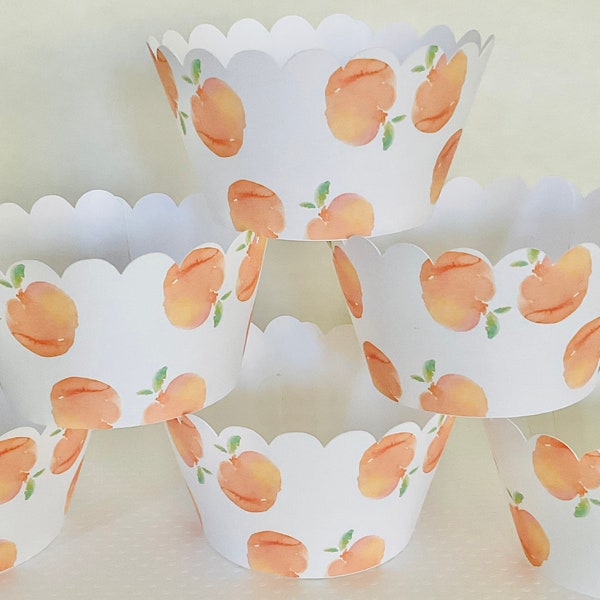 peach watercolor cupcake wrappers sweet as a peach 1st birthday peach party decorations you’re a peach just peachy shower wedding cupcake.