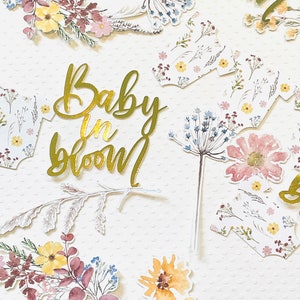 Boho wildflower paper confetti 50 pieces baby in bloom shower decoration pastel meadow flowers