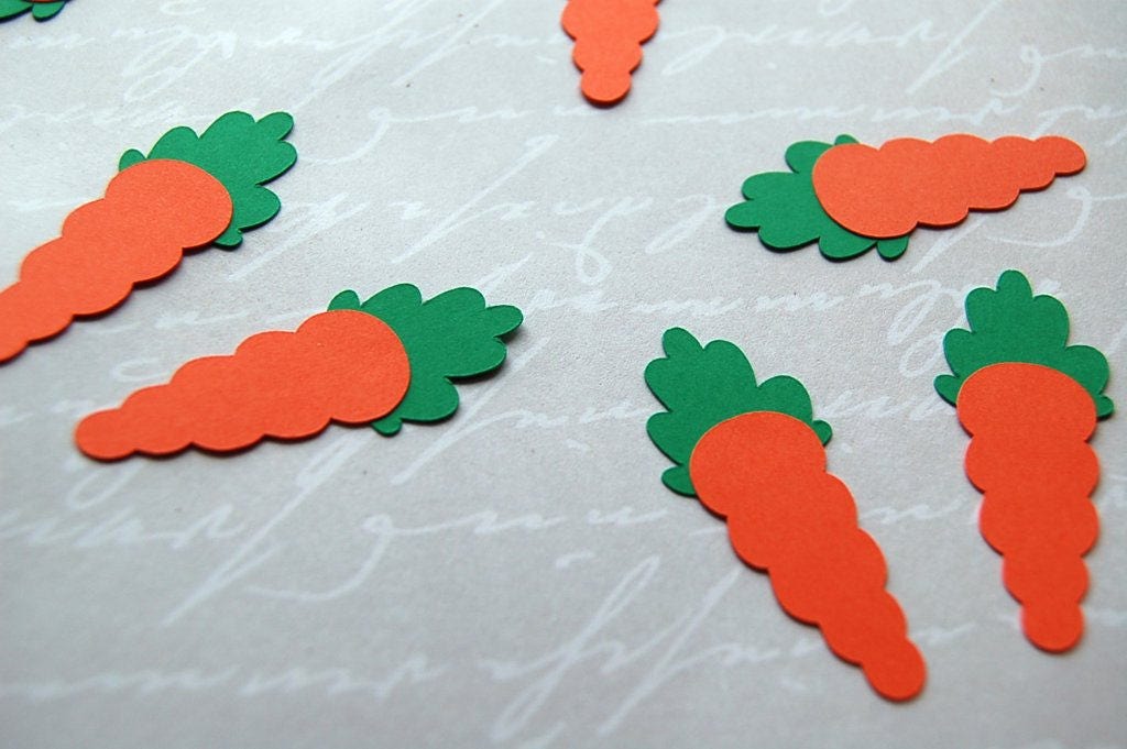 peter rabbit baby shower carrot confetti table scatter 50 pieces confetti party easter decor