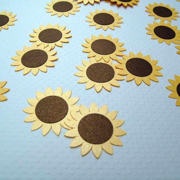 50 sunflower confetti die cuts table scatter wedding garden party picnic