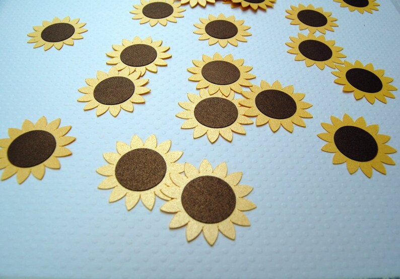 75 sunflower confetti die cuts table scatter wedding garden Etsy