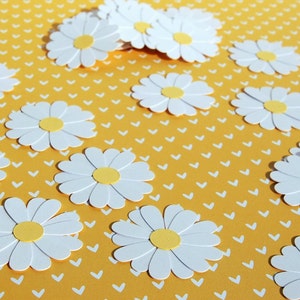 daisies table confetti spring flower confetti table scatter 50 pieces garden party bridal shower birthday wedding decor daisy theme party