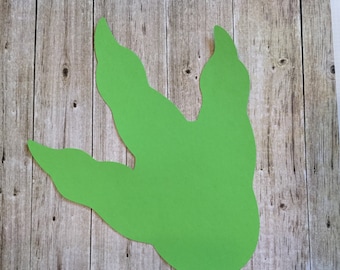 10 Giant paper dinosaur track footprint 10 inch tall sidewalk floor decoration  Dinosaur theme birthday party choose color dinosaur feet
