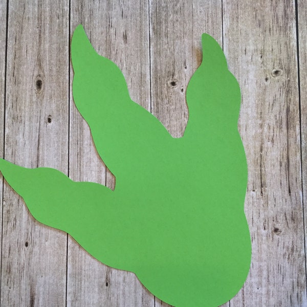 10 Giant paper dinosaur track footprint 10 inch tall sidewalk floor decoration  Dinosaur theme birthday party choose color dinosaur feet