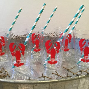 lobster plastic 10 oz cold drink cups she found her lobster coastal bachelorette party Mardi gras set of 6 last toast on the coast