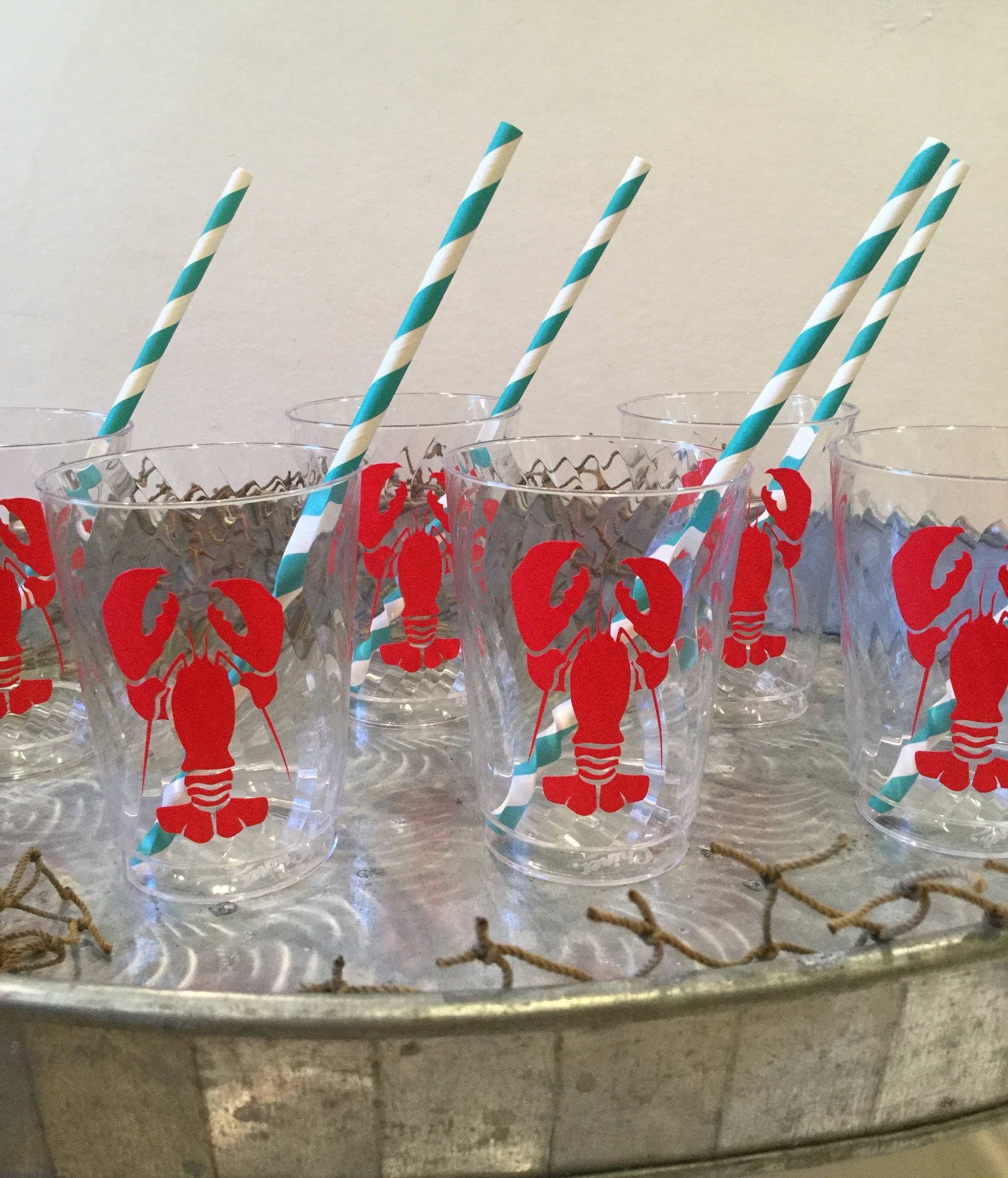 lobster plastic 10 oz cold drink cups she found her lobster coastal bachelorette party Mardi gras set of 6 last toast on the coast