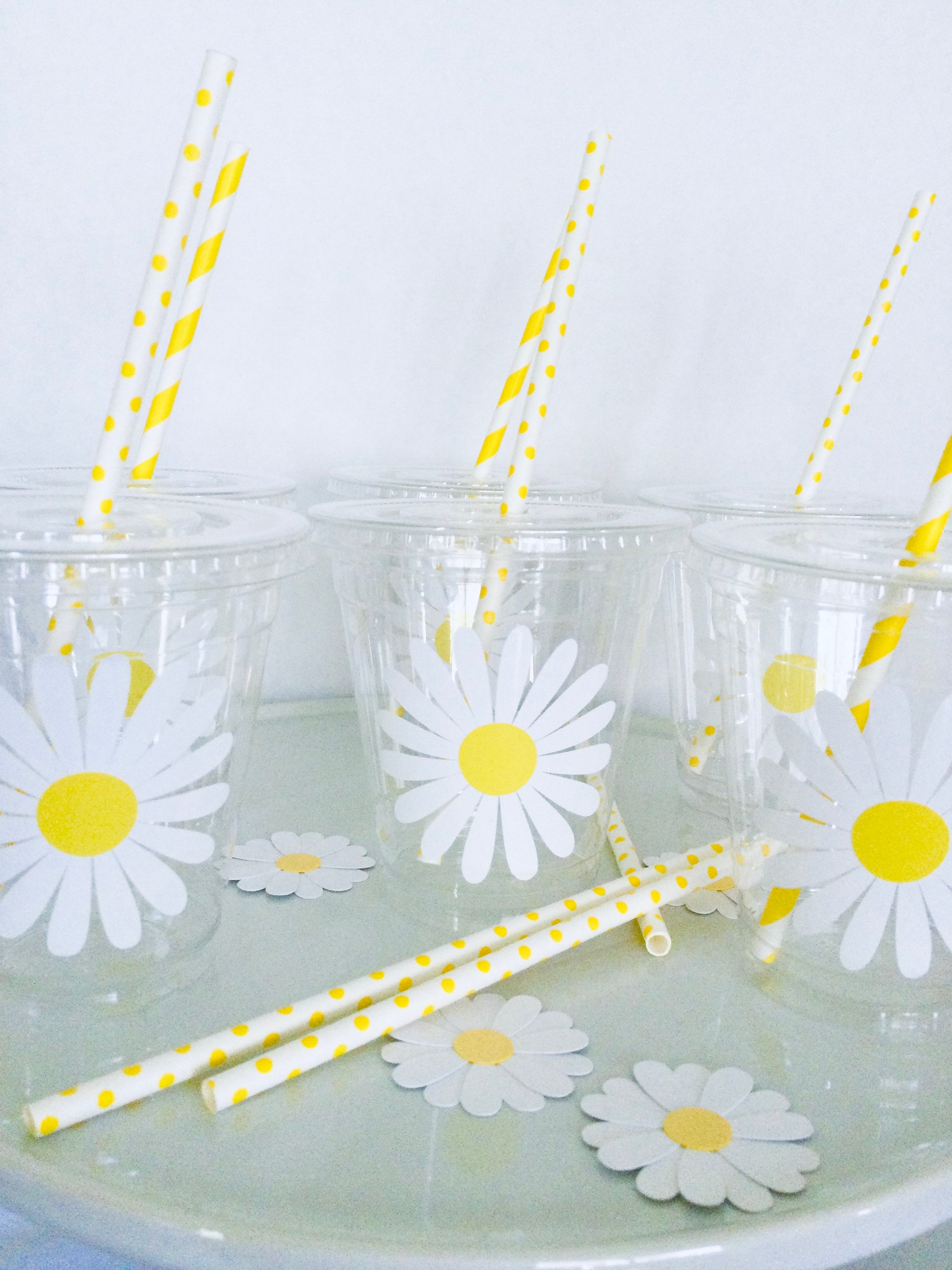 Daisy Plastic Disposable Drink Cups Favor Cup Daisy Baby Shower