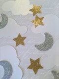 50 cloud moon star party decoration gold glitter stars silver glitter moon large table confetti scatter diy Cupcake cake toppers baby shower