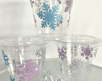 Snowflake party favor cups princess party birthday winter ONEderland